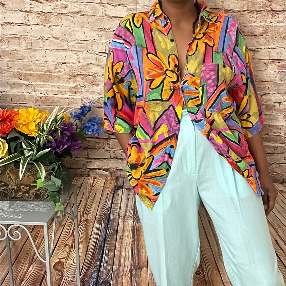 Vintage African print shirt.